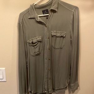 Army green button up